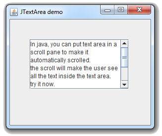 طريقة جعل النص يظهر بداخل ال jtextarea في جافا